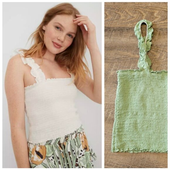 AERIE | Jungle Thrills Smocked Tank Top | Sz. M - Picture 1 of 6